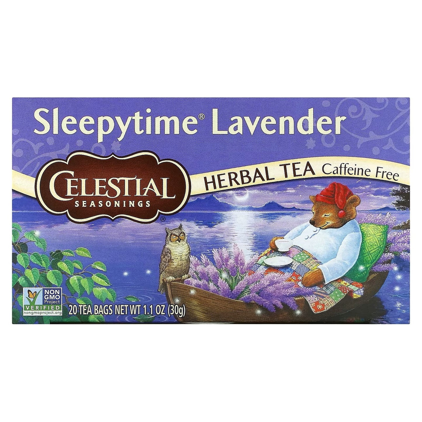 Celestial Seasonings, Herbal Tea, Sleepytime Lavender, Caffeine Free, 20 Tea Bags