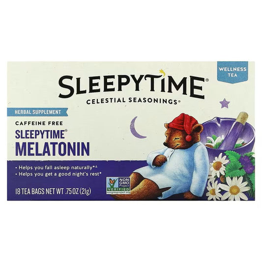 Celestial Seasonings, Wellness Tea, Sleepytime Melatonin, Caffeine Free, 18 Tea Bags