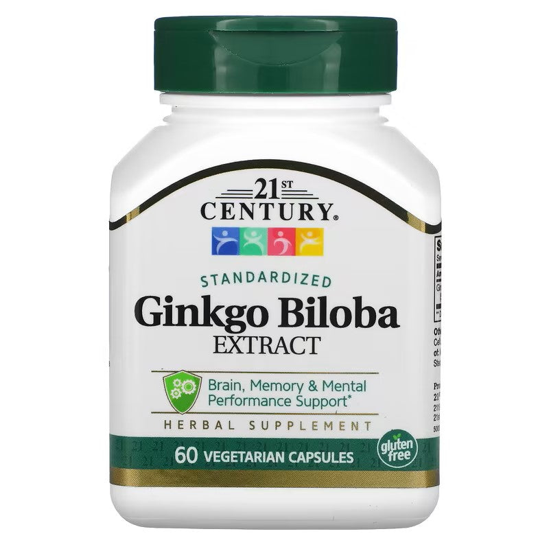 21st Century, Ginkgo Biloba Extract, Standardized, 60 mg