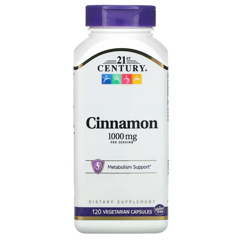 21st Century, Cinnamon, 1,000 mg, 120 Vegetarian Capsules (500 mg per Capsule)