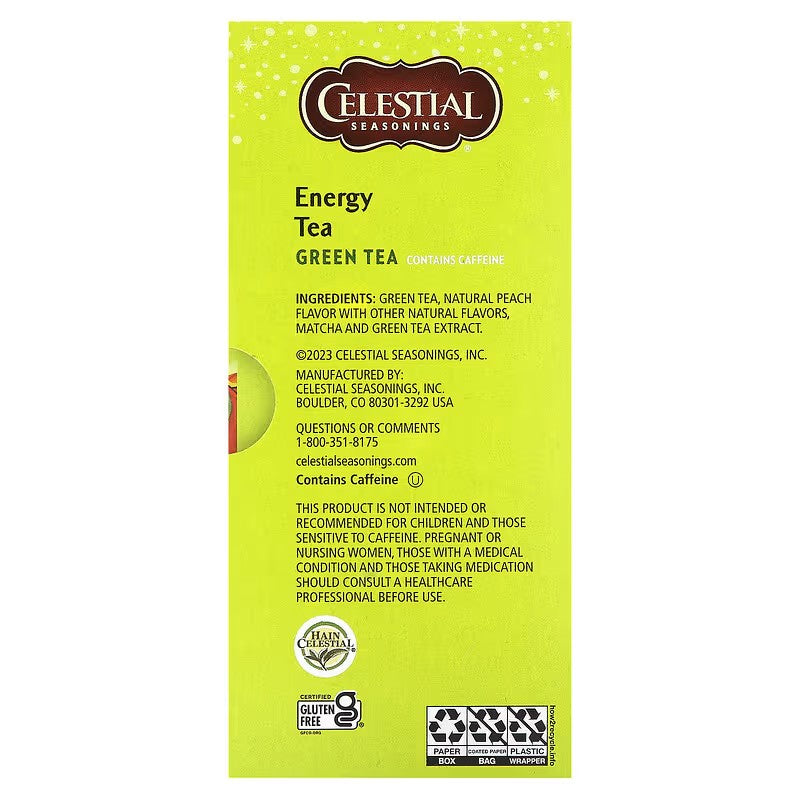 Celestial Seasonings, Energy Tea, Green Tea, 12 Tea Bags