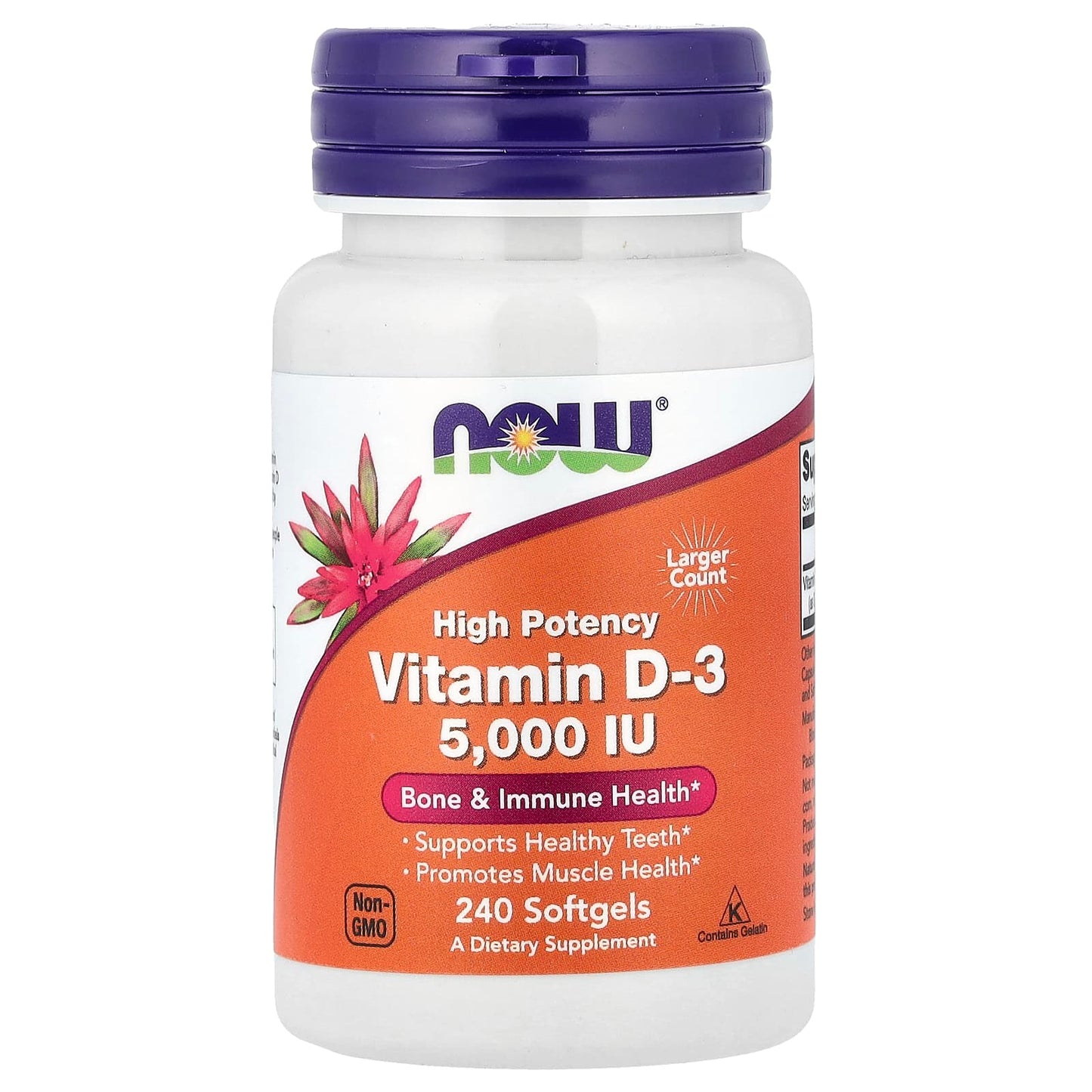 NOW Foods, Vitamin D-3, High Potency, 5,000 IU