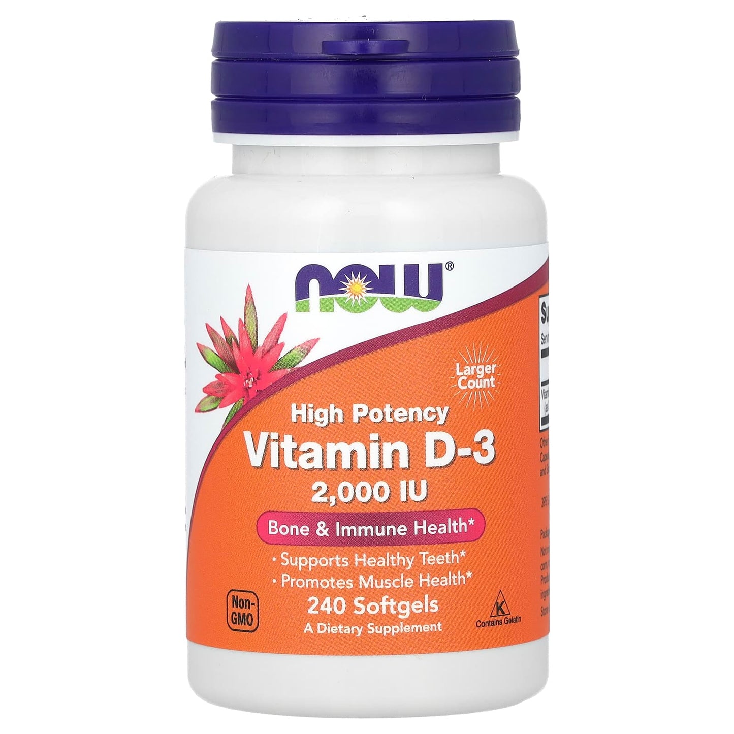 NOW Foods, Vitamin D-3, High Potency, 2,000 IU