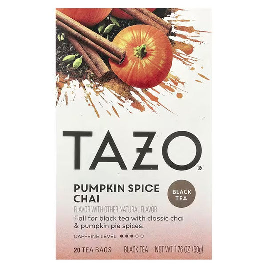 Tazo Teas, Black Tea, Pumpkin Spice Chai, 20 Tea Bags (50g)