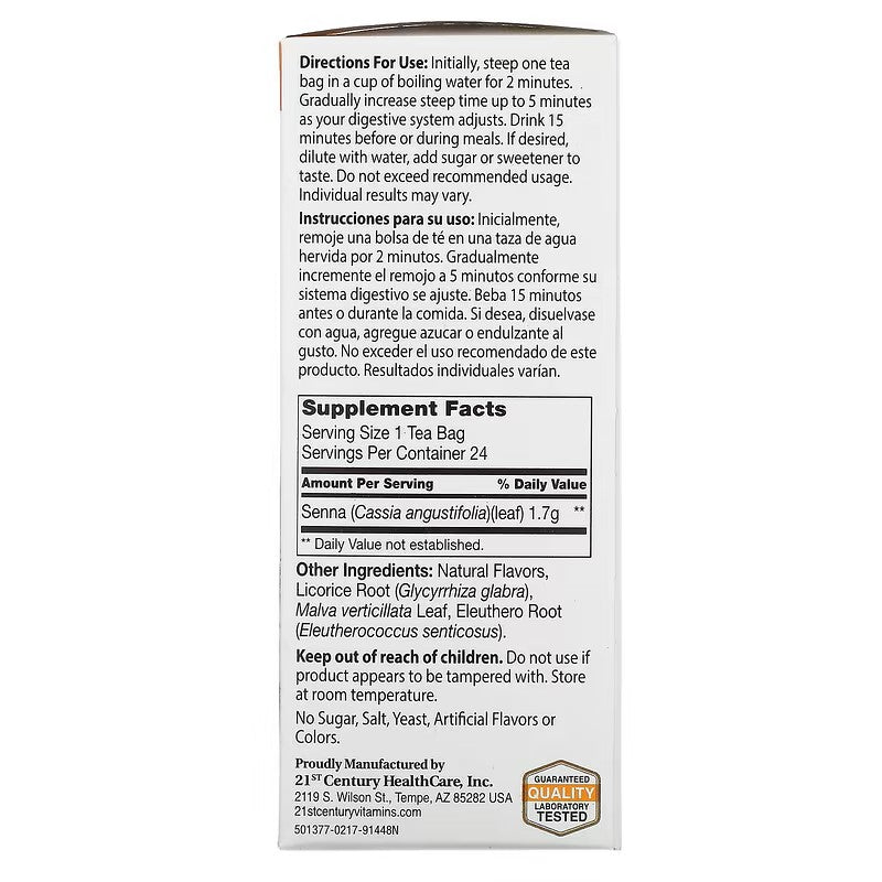 21st Century, Herbal Slimming Tea, Orange Spice, Caffeine Free, 24 Tea Bags, 1.7 oz (48 g)