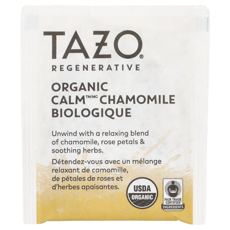 TAZO, Regenerative, Herbal Tea, Organic Calm Chamomile, Caffeine Free, 16 Tea Bags, 0.73 oz (20 g)