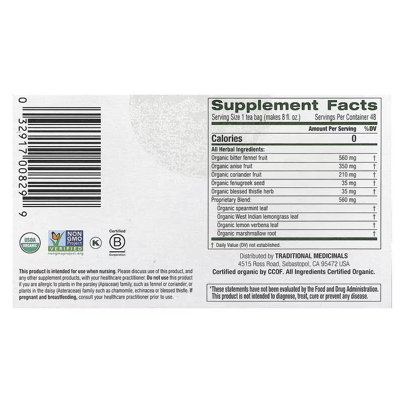 Traditional Medicinals, Organic Mother's Milk®, Original with Fennel & Fenugreek, Caffeine Free