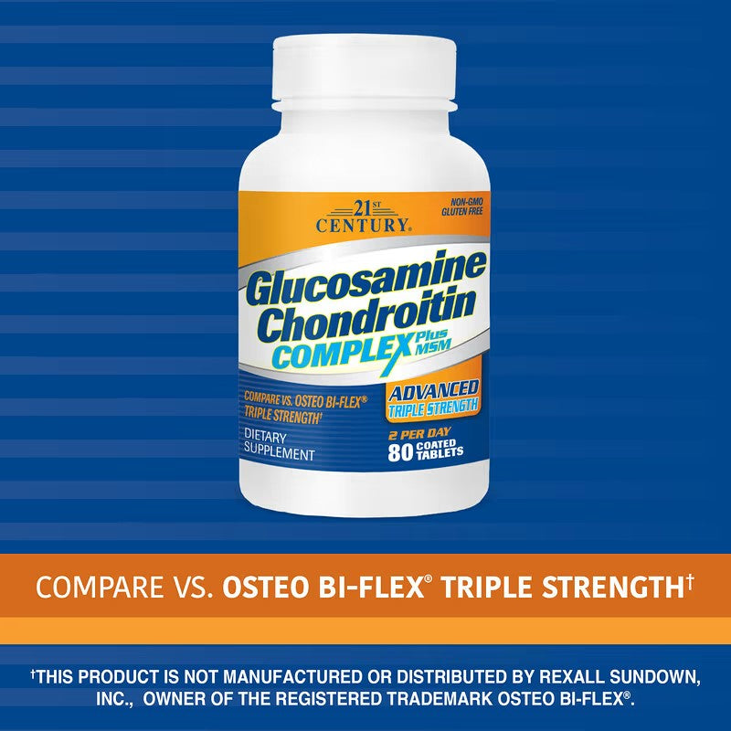 21st Century, Glucosamine Chondroitin Complex Plus MSM, Advanced Triple Strength