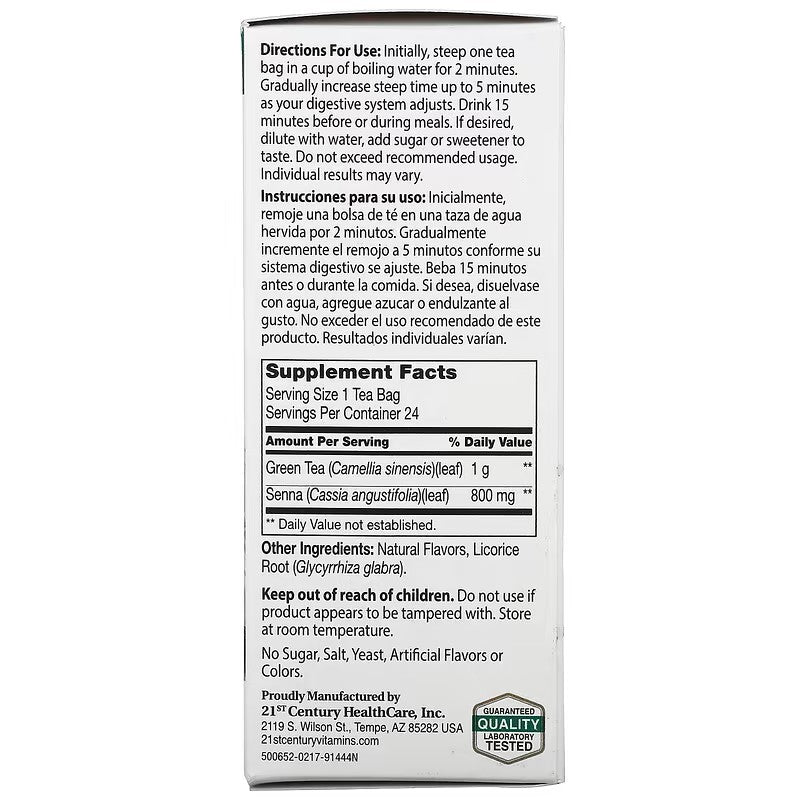 21st Century, Herbal Slimming Tea, Green Tea, 24 Tea Bags, 1.7 oz (48 g)