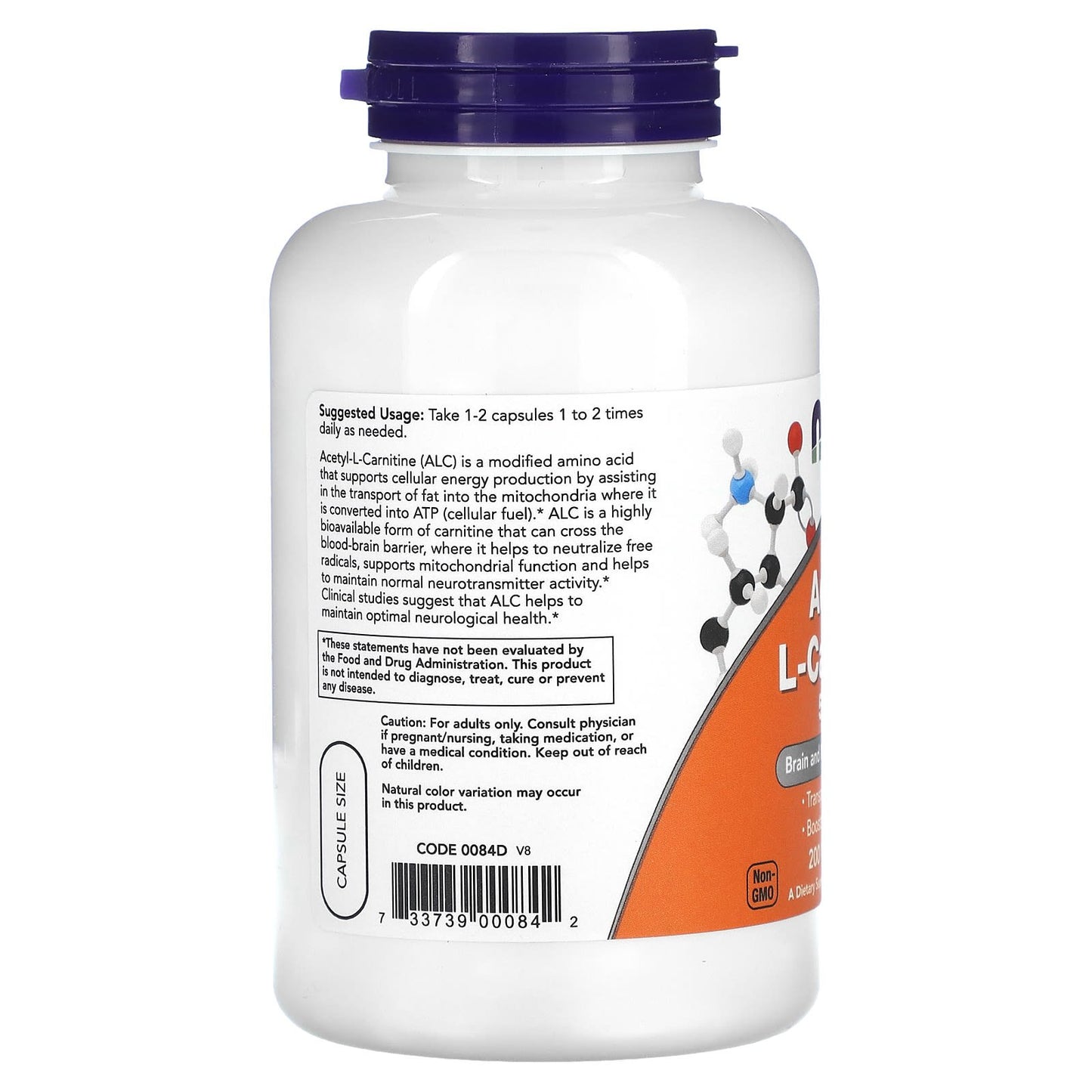 NOW Foods, Acetyl-L- Carnitine, 500 mg