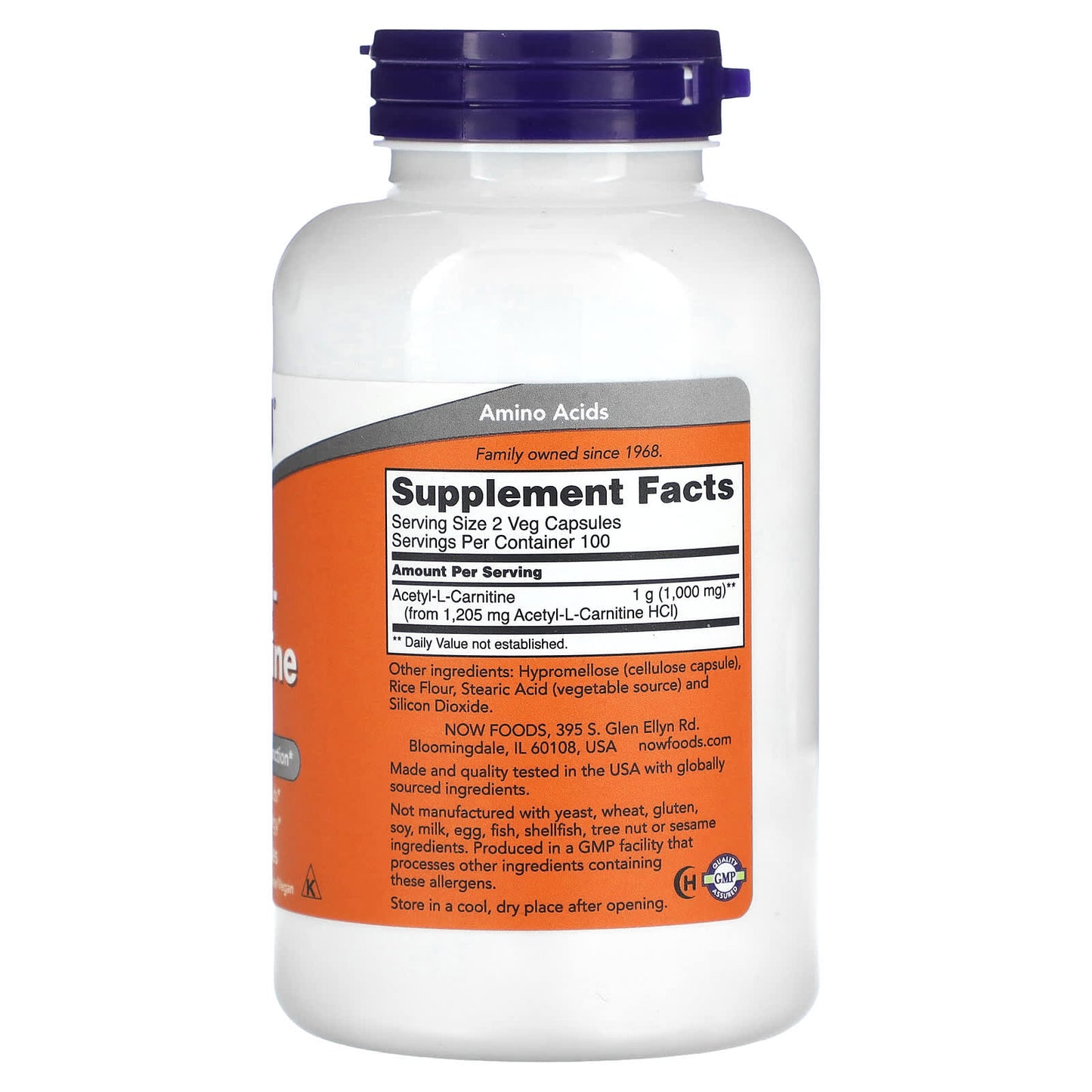 NOW Foods, Acetyl-L- Carnitine, 500 mg