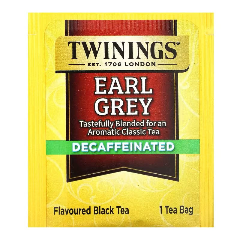 Twinings, Flavored Black Tea, Earl Grey, Decaffeinated, 20 Tea Bags