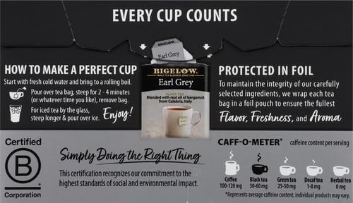 Bigelow Tea, Earl Grey Black Tea, 20 Tea Bags (33 g)