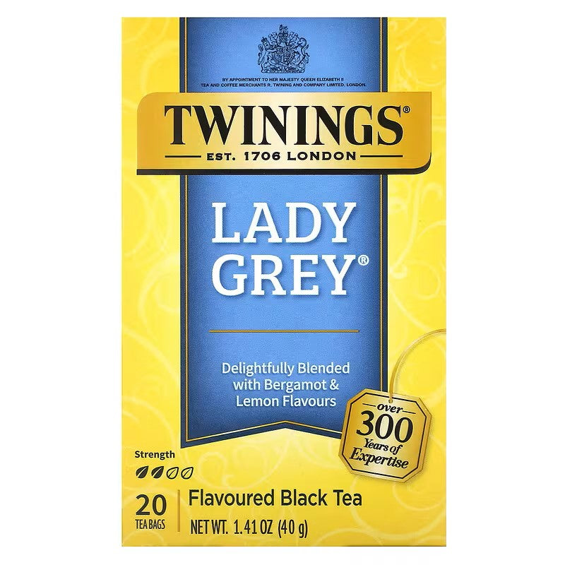 Twinings, Flavored Black Tea, Lady Grey, 20 Tea Bags