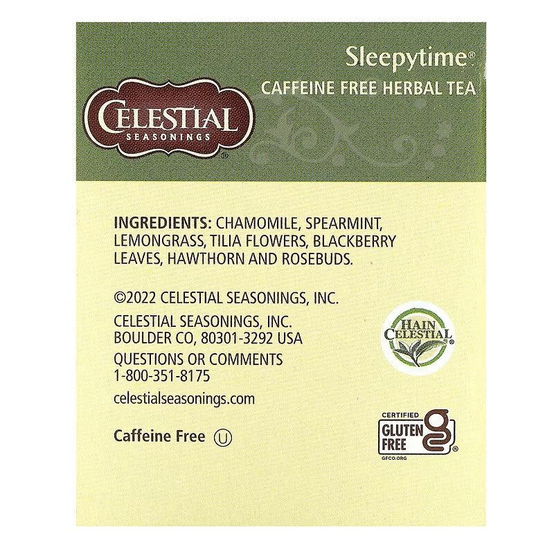 Celestial Seasonings, Herbal Tea, Sleepytime, Caffeine Free, 20 Tea Bags