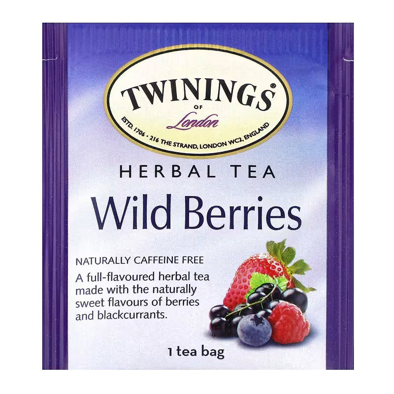 Twinings, Herbal Tea, Wild Berries, Caffeine Free, 20 Tea Bags