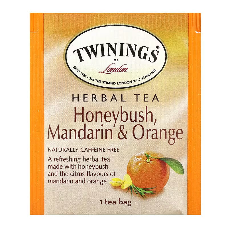 Twinings, Flavored Herbal Tea, Honeybush, Mandarin & Orange, Caffeine Free, 20 Tea Bags