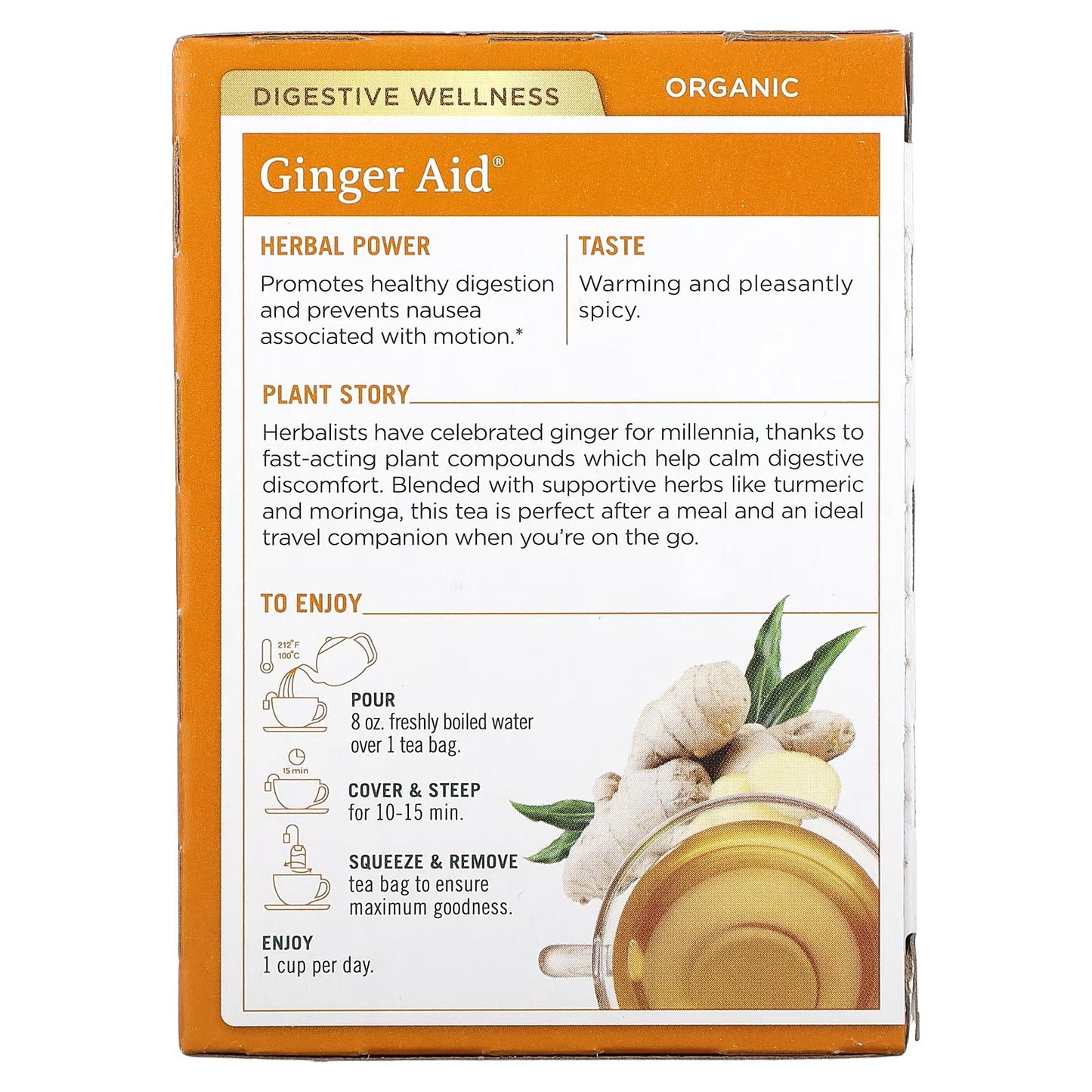 Traditional Medicinals, Organic Ginger Aid, Caffeine Free, 16 Wrapped Tea Bags, 1.13 oz (32 g)