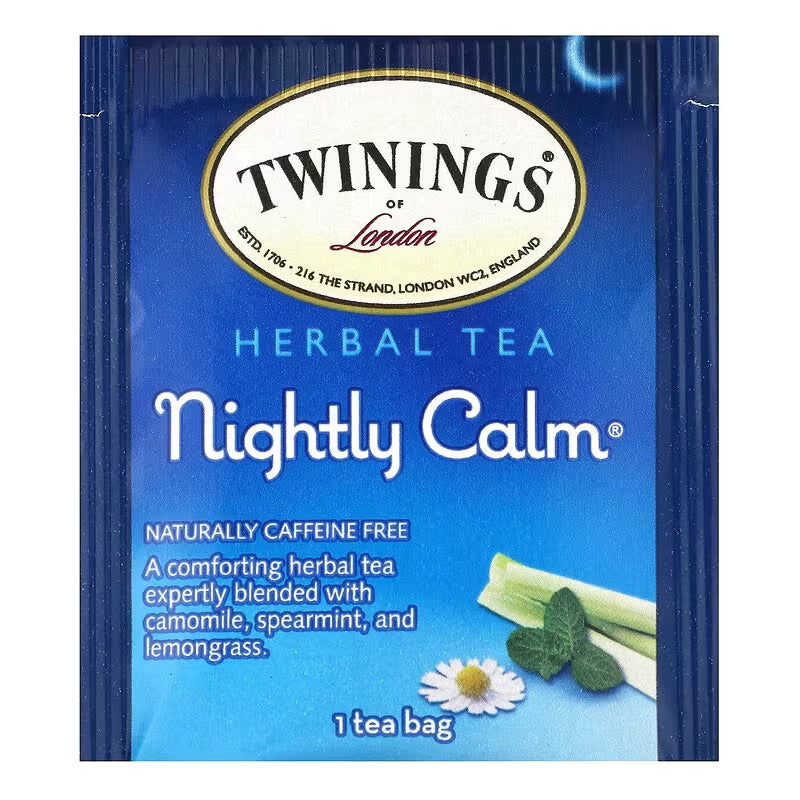 Twinings, Flavored Herbal Tea, Nightly Calm, Caffeine Free, 20 Tea Bags