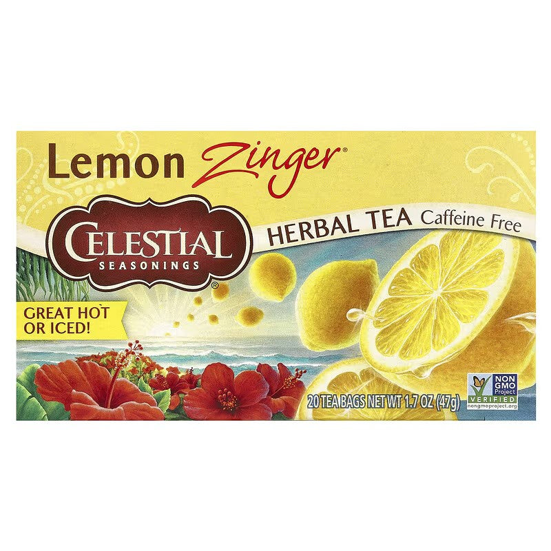 Celestial Seasonings, Herbal Tea, Lemon Zinger®, Caffeine Free, 20 Tea Bags