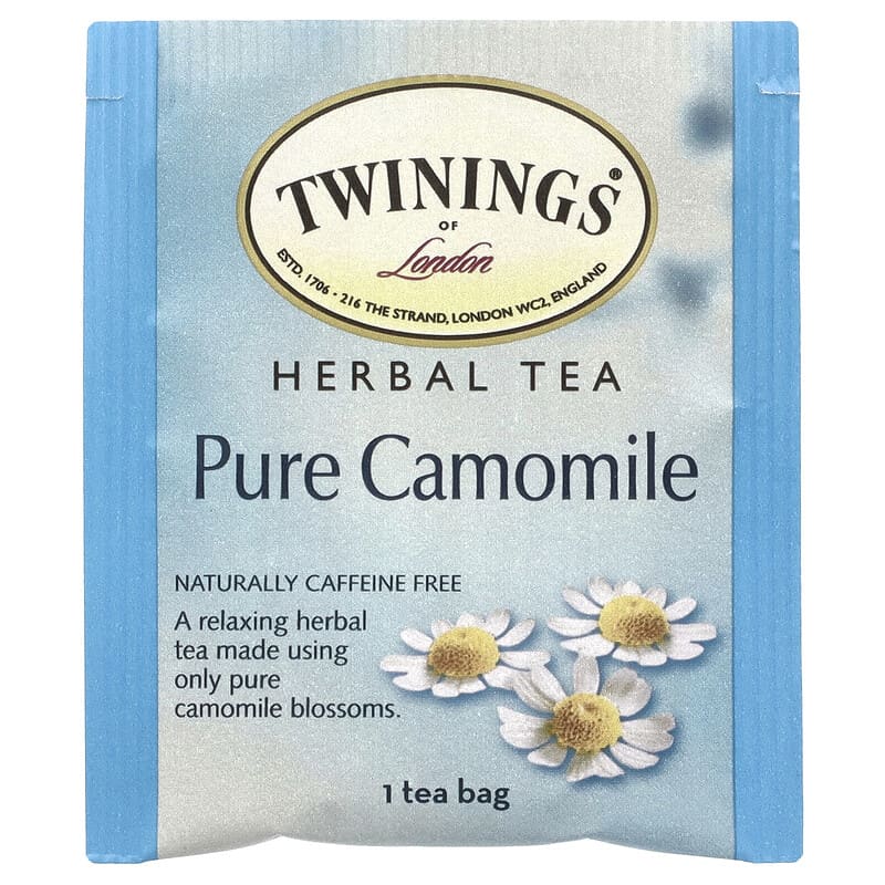 Twinings, Herbal Tea, Pure Camomile, Caffeine Free, 25 Tea Bags
