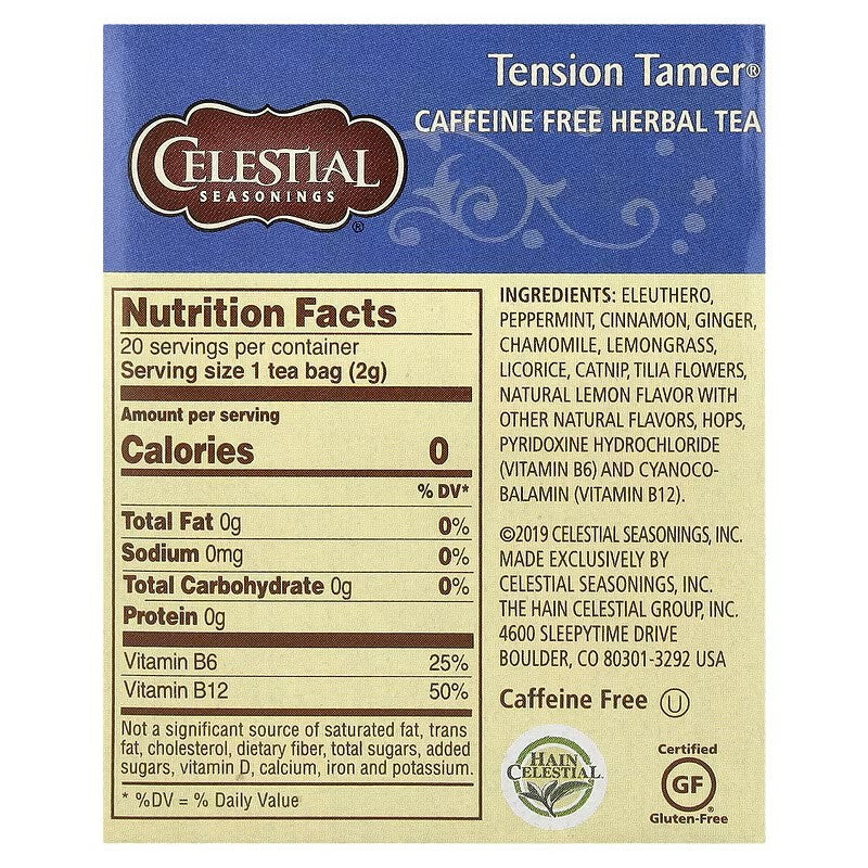 Celestial Seasonings, Herbal Tea, Tension Tamer®, Caffeine Free, 20 Tea Bags