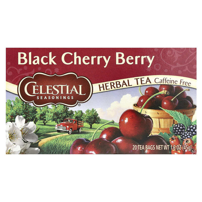Celestial Seasonings, Herbal Tea, Black Cherry Berry, Caffeine Free, 20 Tea Bags