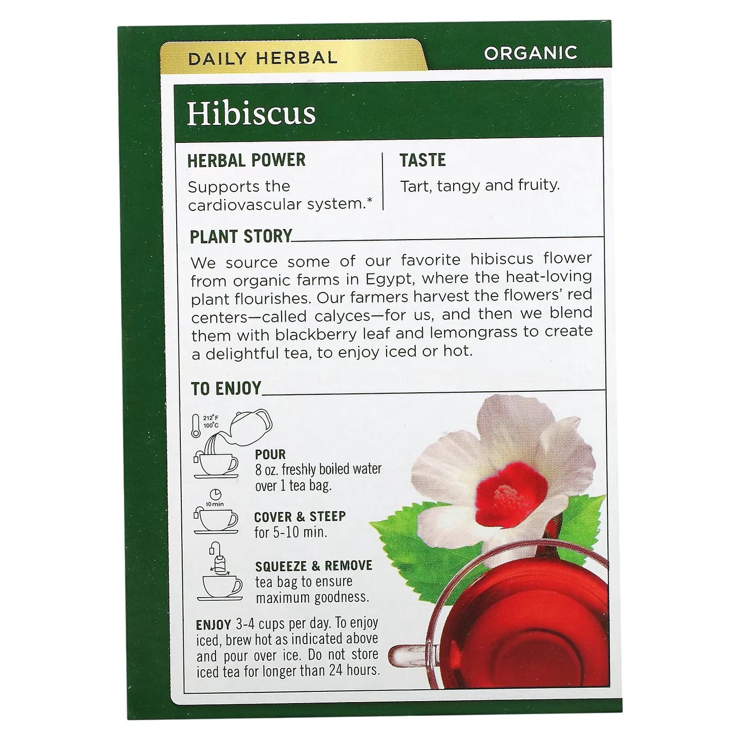 Traditional Medicinals, Organic Hibiscus, Caffeine Free, 16 Wrapped Tea Bags, 0.99 oz (28 g)