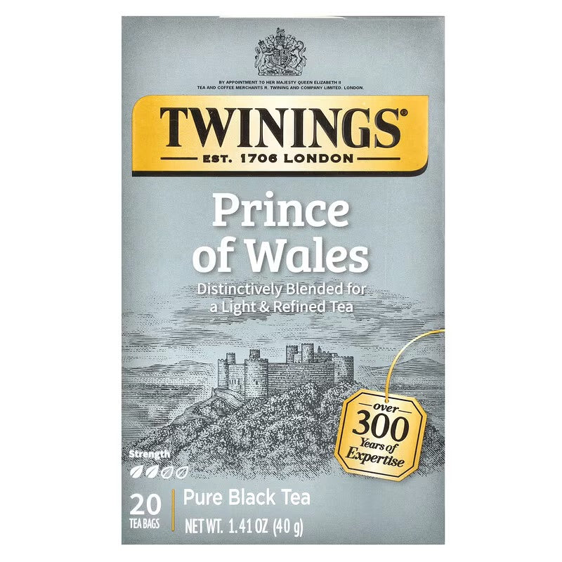 Twinings, Pure Black Tea, Prince Of Wales, 20 Tea Bags