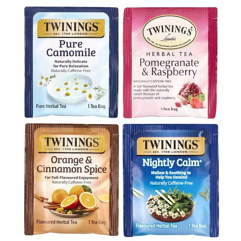 Twinings, Assorted Herbal Teas, Variety Pack, Caffeine Free, 20 Tea Bags