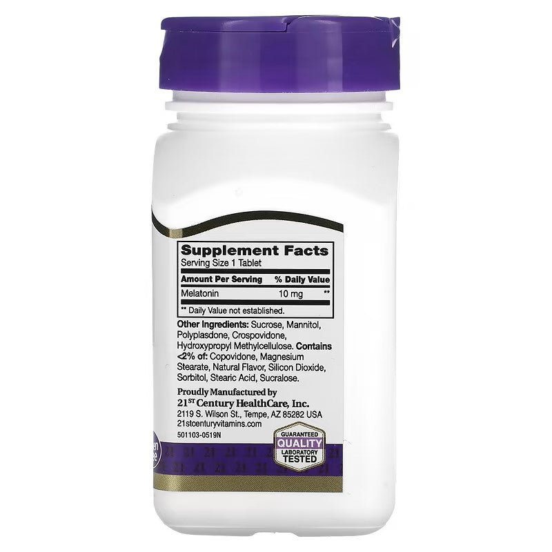 21st Century, Quick Dissolve Melatonin, Cherry, 10 mg