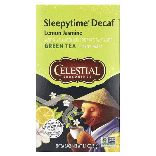 Celestial Seasonings, Sleepytime® Decaf, Green Tea, Lemon Jasmine, 20 Tea Bags
