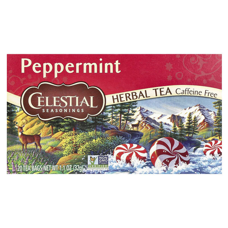 Celestial Seasonings, Herbal Tea, Peppermint, Caffeine Free, 20 Tea Bags