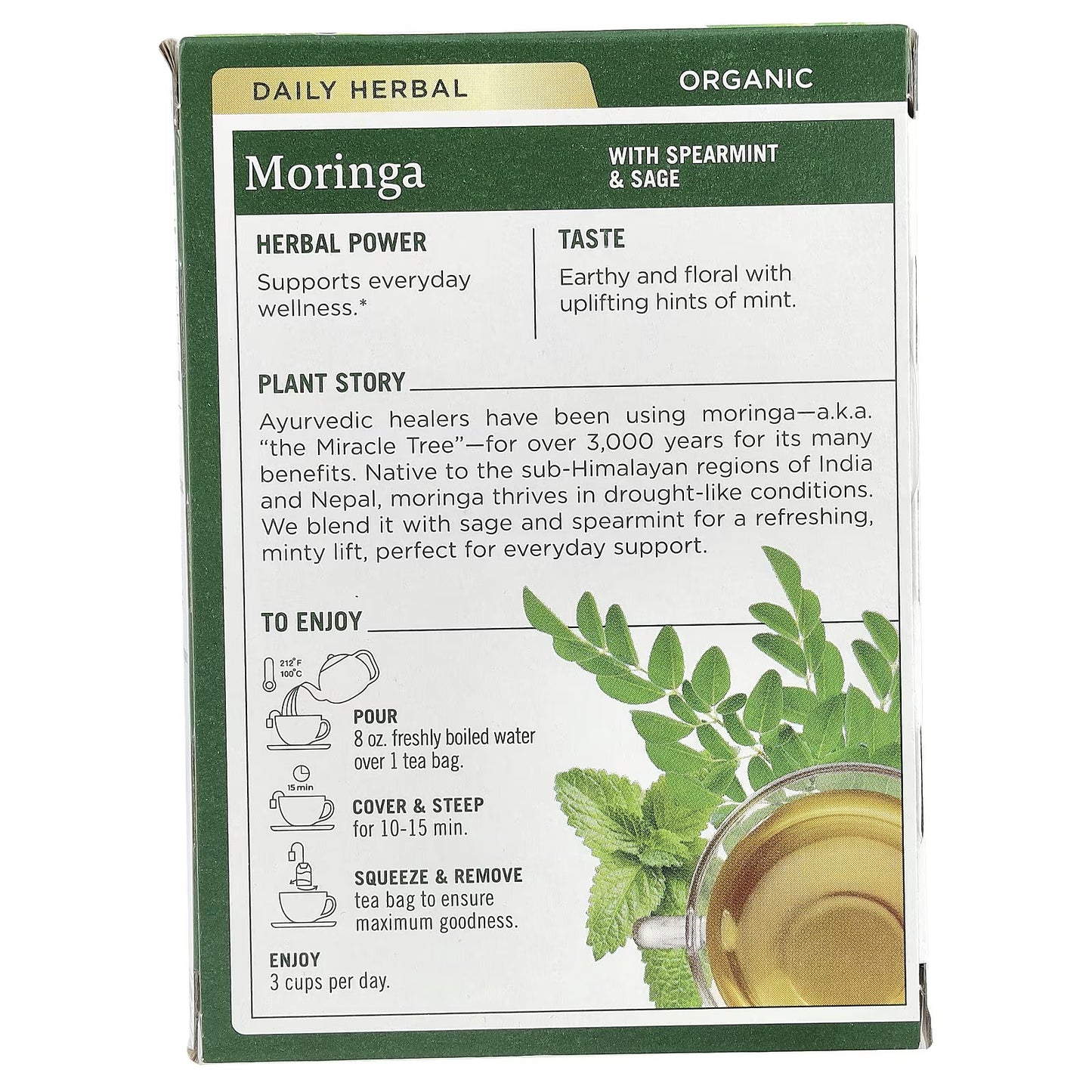 Traditional Medicinals, Organic Moringa, Caffeine Free, 16 Wrapped Tea Bags, 0.85 oz (24 g)