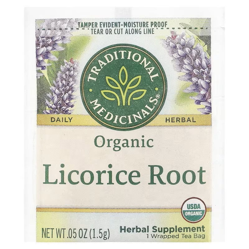 Traditional Medicinals, Organic Licorice Root, Caffeine Free, 16 Wrapped Tea Bags, 0.85 oz (24 g)