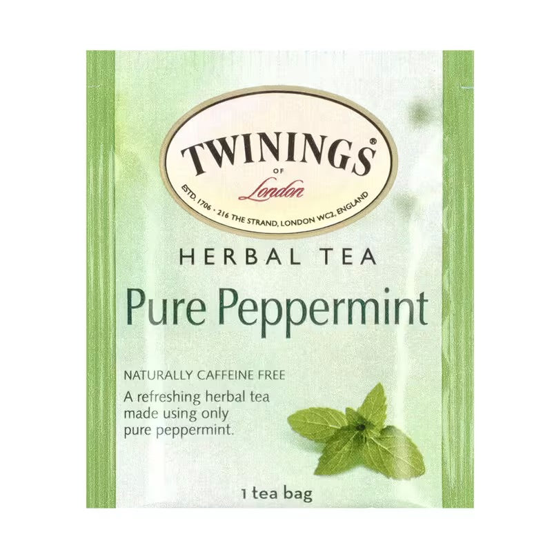 Twinings, Herbal Tea, Pure Peppermint, Caffeine Free, 50 Tea Bags
