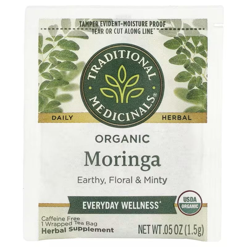 Traditional Medicinals, Organic Moringa, Caffeine Free, 16 Wrapped Tea Bags, 0.85 oz (24 g)
