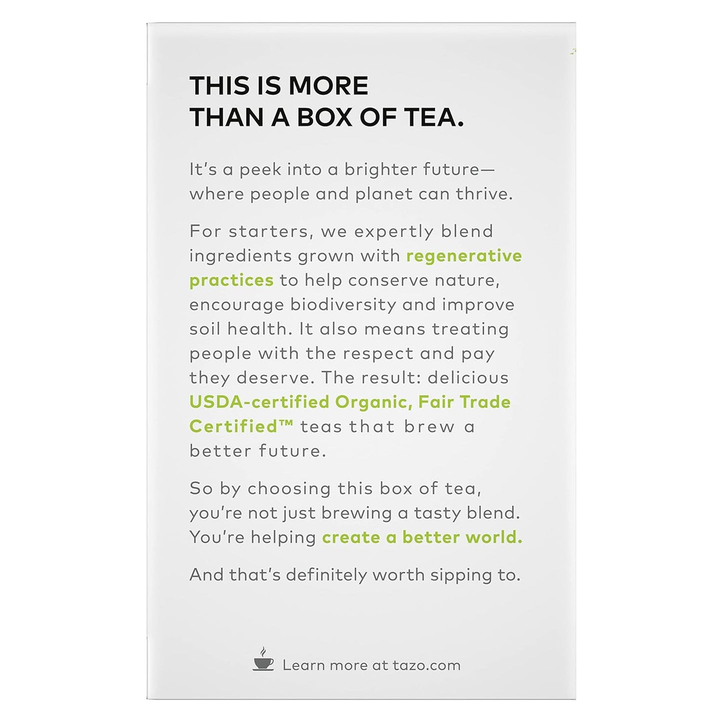 Tazo Regenarative Organic Zen, Green Tea, 16 Tea Bags