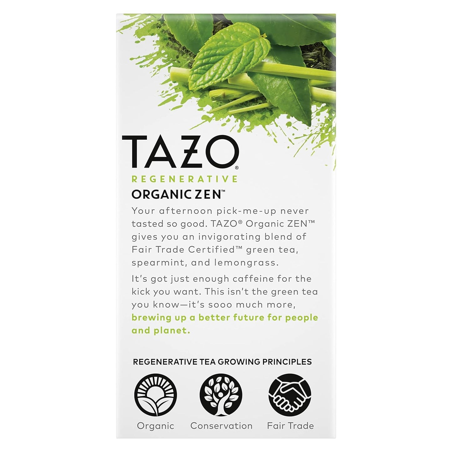 Tazo Regenarative Organic Zen, Green Tea, 16 Tea Bags