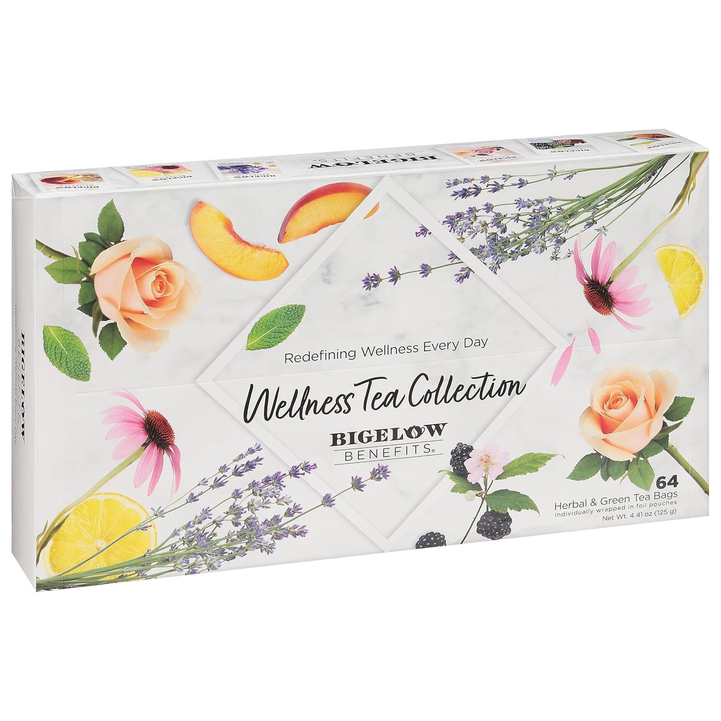 Bigelow Tea, Wellness Herbal Tea Collection, Caffeine Free, Variety Gift Box, 64 Tea Bags
