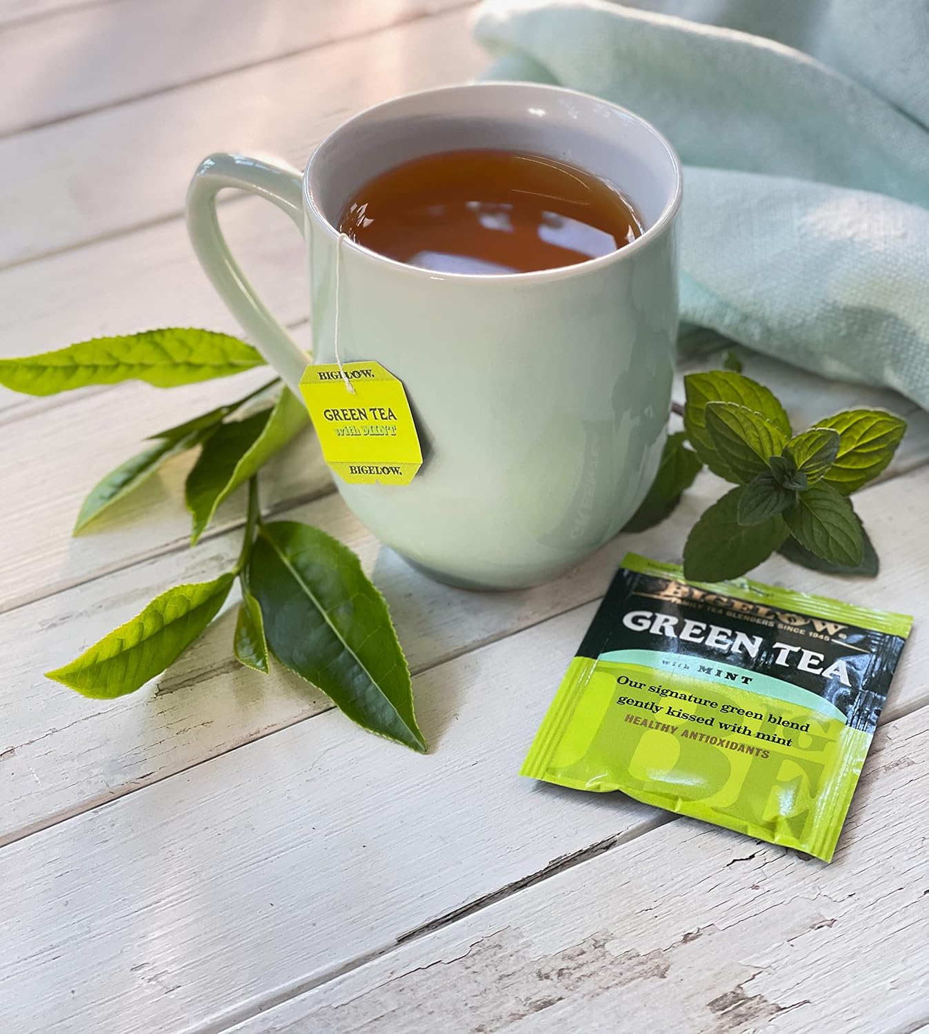 Bigelow Tea, Green Tea with Mint, Caffeinated, 20 Tea Bags (25 g)