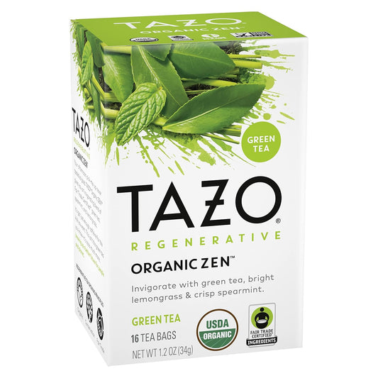 Tazo Regenarative Organic Zen, Green Tea, 16 Tea Bags