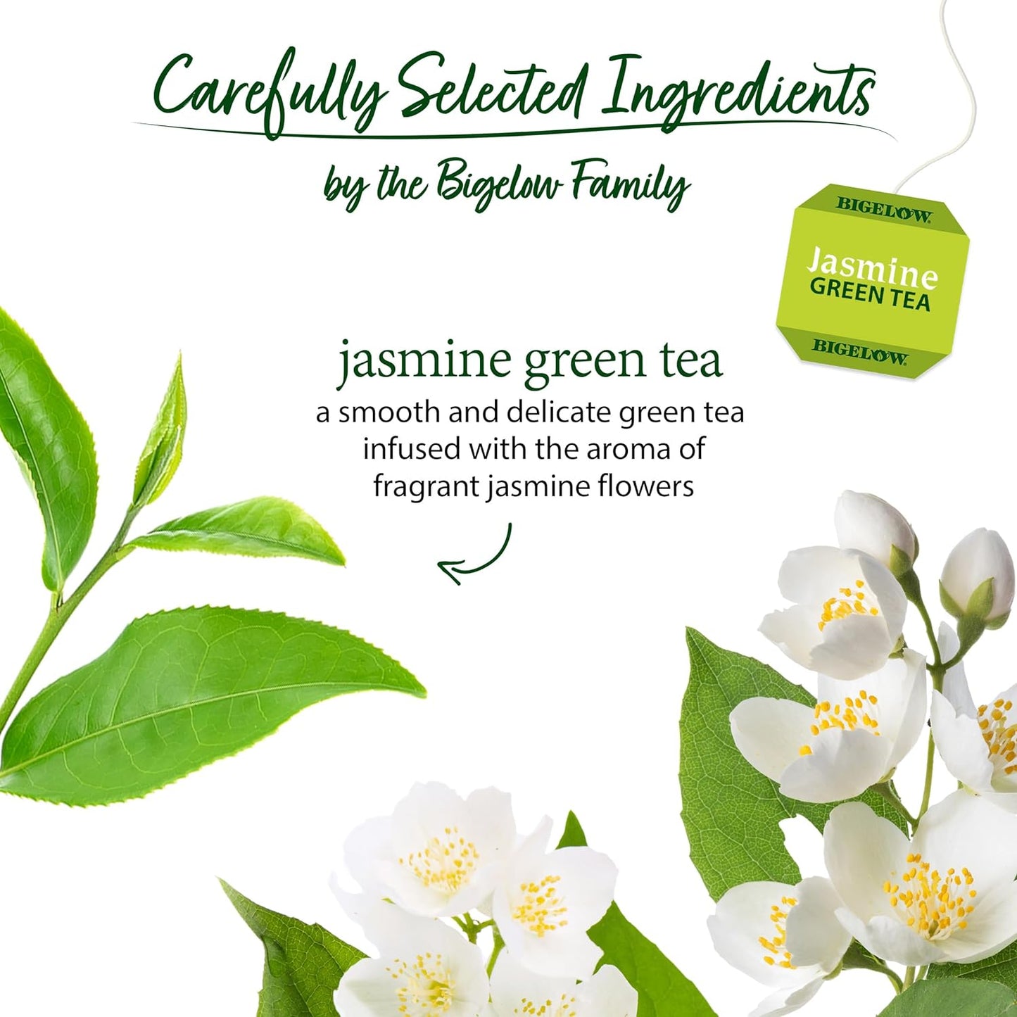 Bigelow Tea, Jasmine Green Tea, Caffeinated, 20 Tea Bags (25 g)
