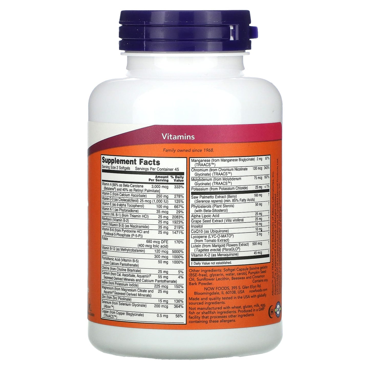 NOW Foods, ADAM, Superior Men's Multi, Softgels