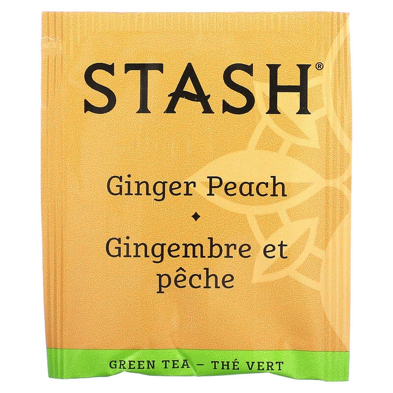 Stash Tea, Green Tea & Matcha, Ginger Peach, 18 Tea Bags, 1.2 oz (36 g)