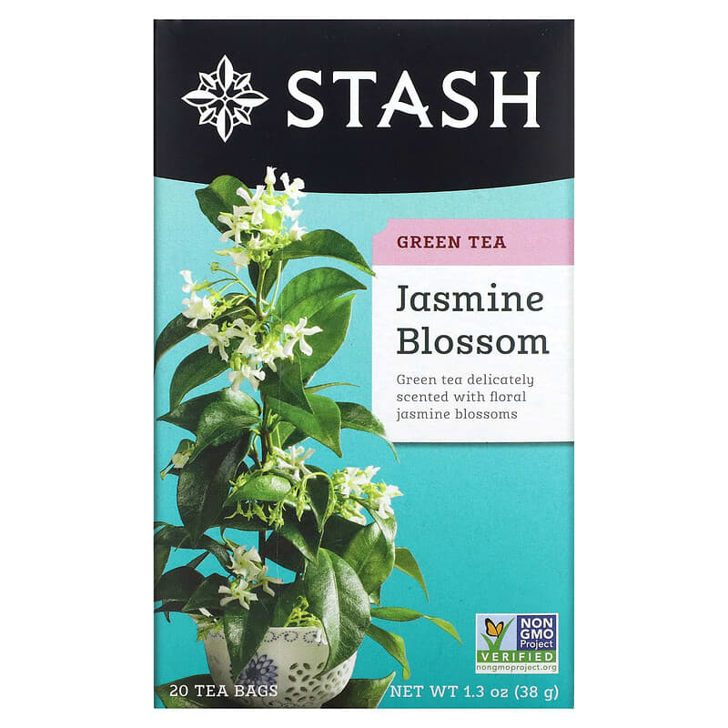 Stash Tea, Green Tea, Jasmine Blossom, 20 Tea Bags, 1.3 oz (38 g)