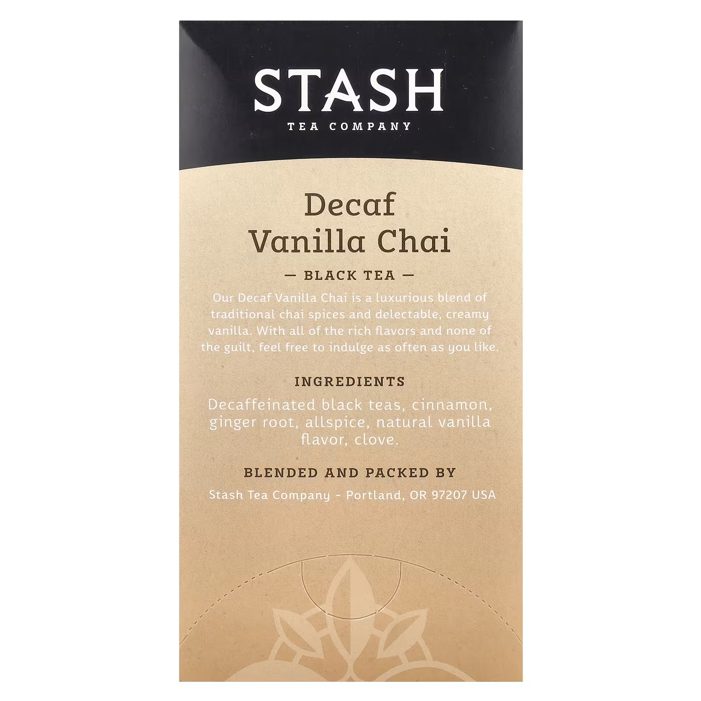 Stash Tea, Black Tea, Vanilla Chai, Decaf, 18 Tea Bags, 1.2 oz (36 g)