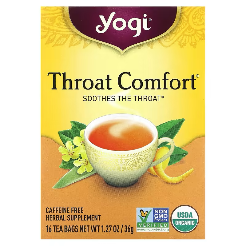 Yogi Tea, Throat Comfort, Caffeine Free, 16 Tea Bags