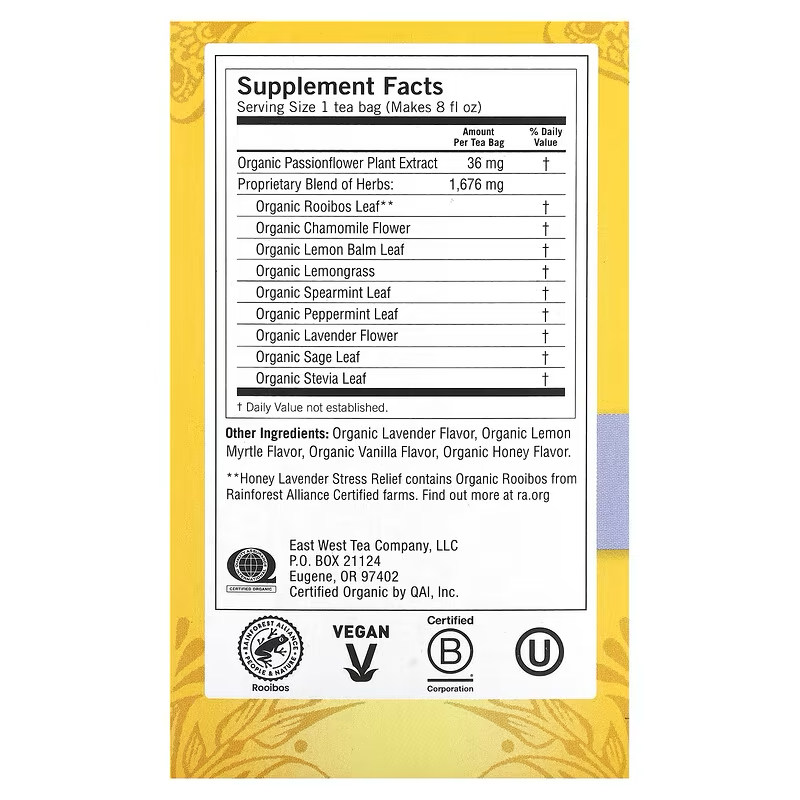 Yogi Tea, Stress Relief, Honey Lavender, Caffeine Free 16 Tea Bags