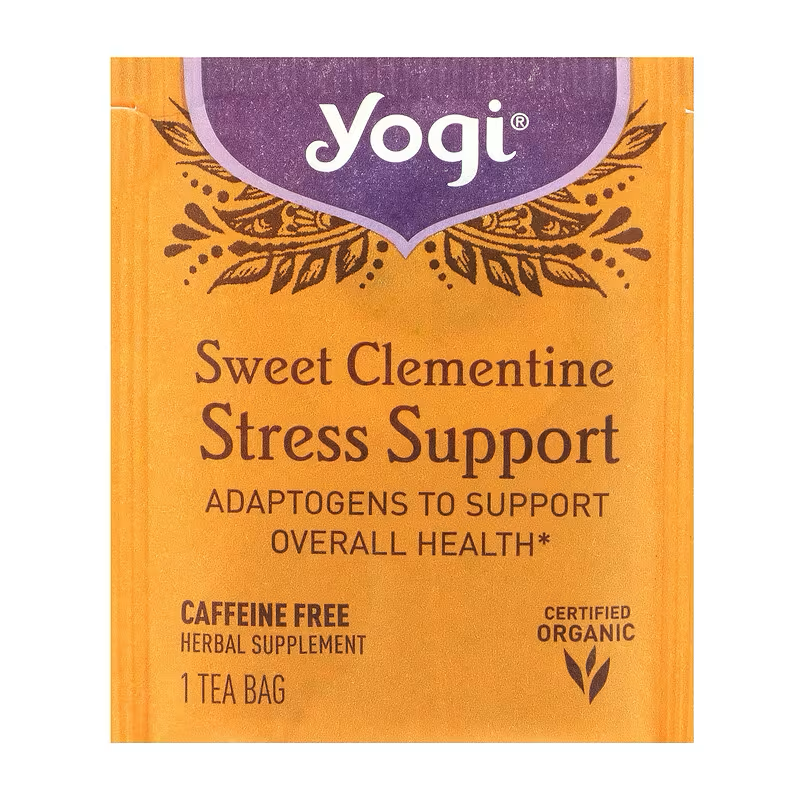 Yogi Tea, Stress Support, Sweet Clementine, Caffeine Free, 16 Tea Bags